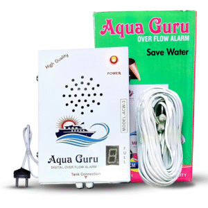 Aqua Guru® Metal Body Water Tank Alarm with 15 Meter 2 Core Copper Wire & Sensors Included | 220 Volt. AC Supply