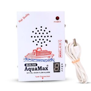 SSM Aquamax ® Water Tank Overflow Alarm Metal Body, 220V AC Supply, Leak Detector in Hindi English Voice, Digital Display Tank Full Indicator.