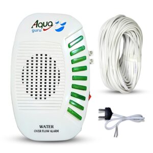 AQUA GURU® Water Tank Alarm Bell Overflow Protection - Battery Operated - Sensors Included with 2 Core 15 Meter Copper Wire - 1 Year Warranty