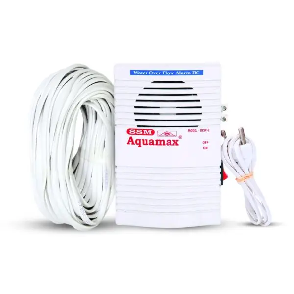 SSM Aquamax® Water Tank Alarm Bell Overflow Protection - Battery Operated - 15 Meter Wire & Sensors Included - Human Voice in Hindi & English