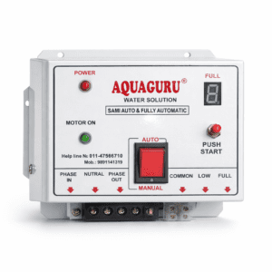 Semi Automatic, Manually Start and Auto Stop Water Level Controller, Metal Body, White (Sensors Included)